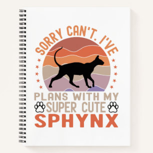 Carnet J'ai des plans avec mon chat Sphynx