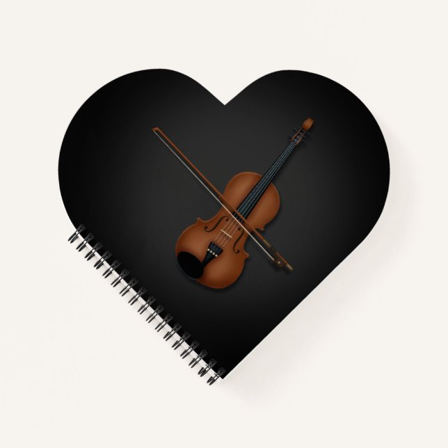 Carnet J'ai le coeur du violon charmant musique classique (Devant)