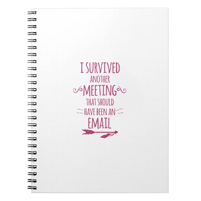 Carnet J'ai survécu à une autre réunion (Devant)