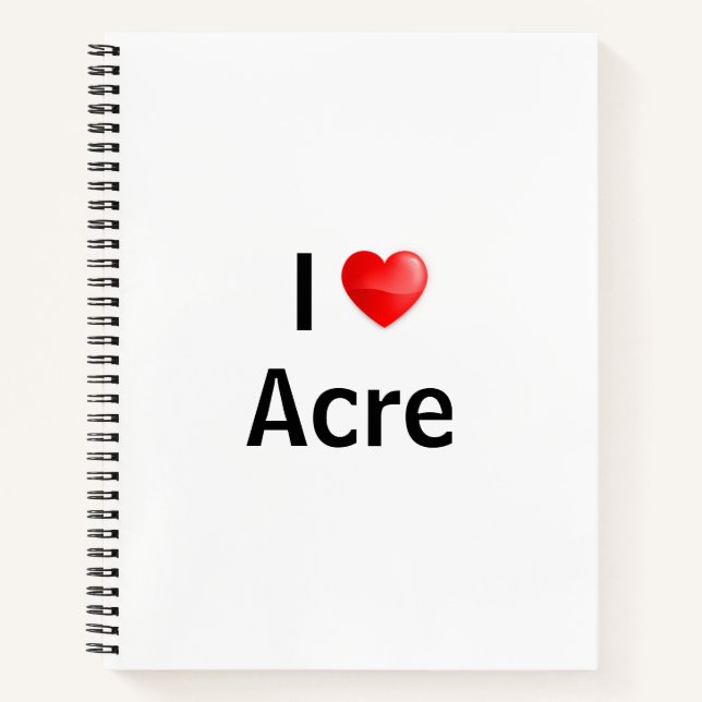 Carnet J'aime Acre (Devant)