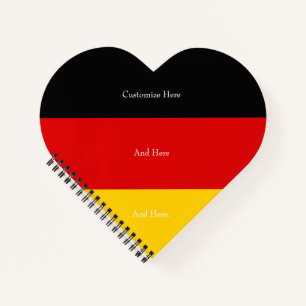 Carnet J'aime Allemagne Black Red Gold Drapeau Personnali