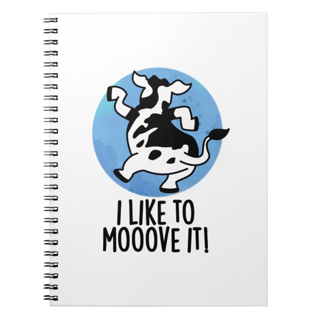 Carnet J'aime bouger c'est drôle jeu de mots vache  (Devant)