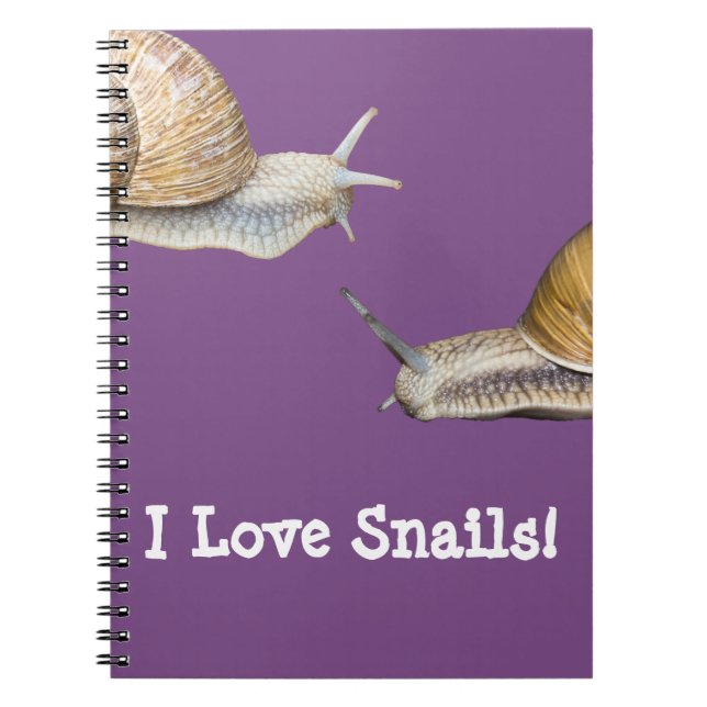 Carnet J'aime la conception d'escargot d'escargots (Devant)