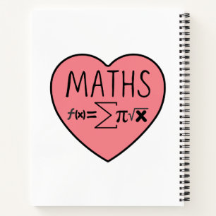 Carnet J'aime le coeur des maths