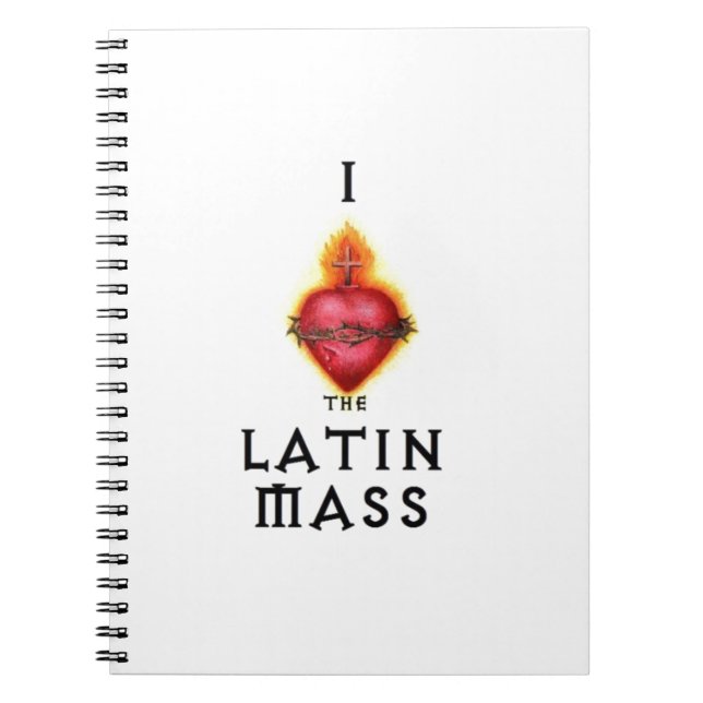 Carnet J'AIME le coeur sacré de masse latin de Jésus (Devant)