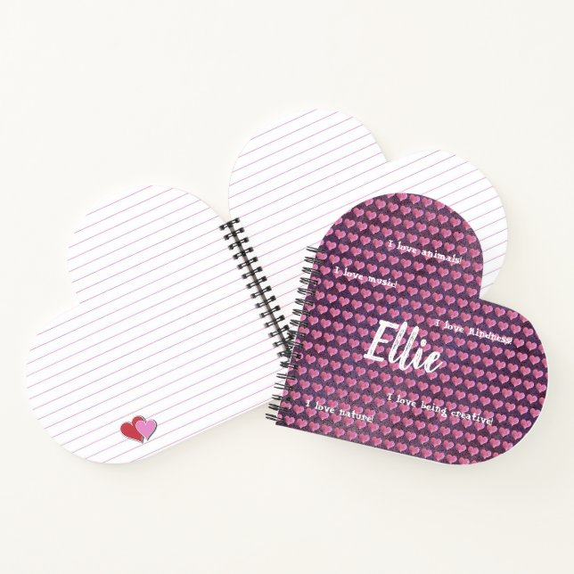 Carnet J'aime les coeurs (Intérieur)