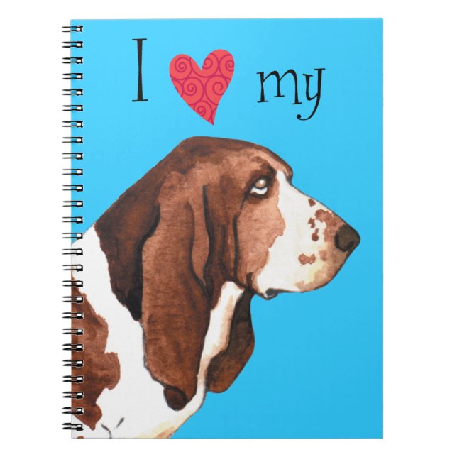 Carnet J'aime mon Basset Hound (Devant)