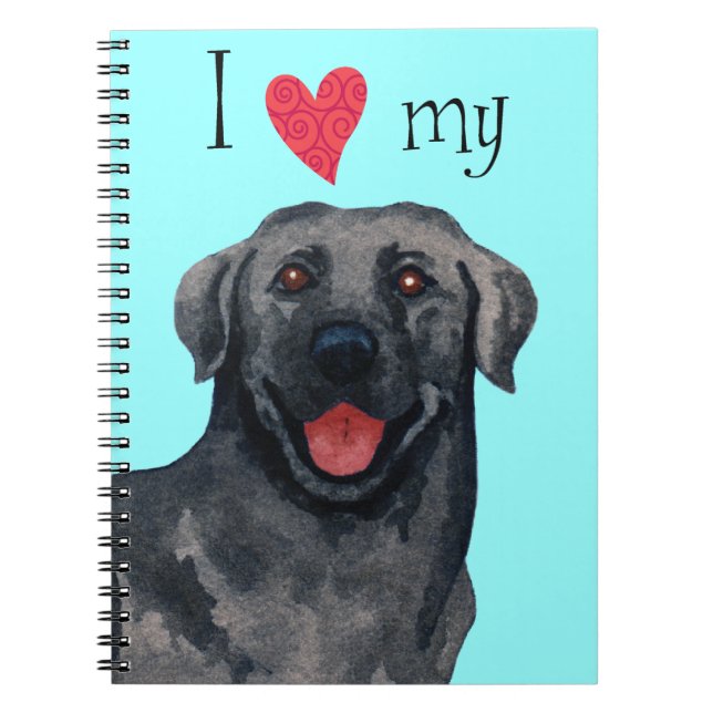 Carnet J'aime mon Black Lab (Devant)