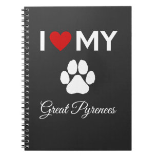 Carnet J'aime mon chien des Grands Pyrénées