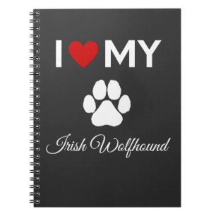 Carnet J'aime mon chien irlandais Wolfhound texte personn