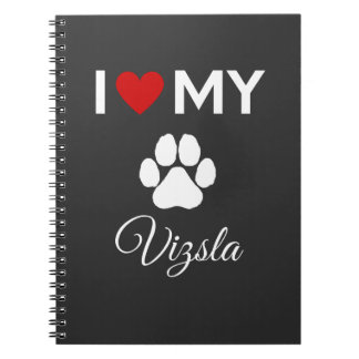 Carnet J'aime mon chien Vizsla texte personnalisé