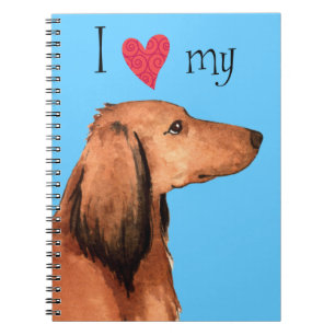 Carnet J'aime mon Dachshund aux cheveux longs
