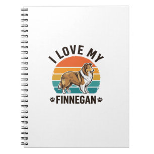 Carnet J'aime mon design de t-shirt avec le nom Finnegan 
