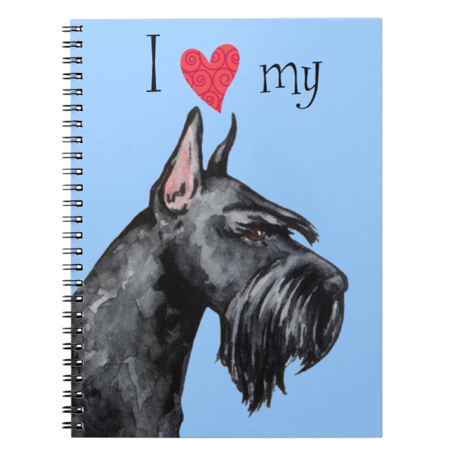 Carnet J'aime mon Schnauzer géant (Devant)