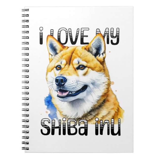 Carnet J'Aime Mon Shiba Inu | Propriétaire de chien (Devant)