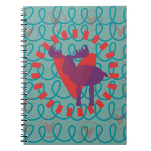 Carnet J'aime Moose Heart Doodle Nature Amour Design