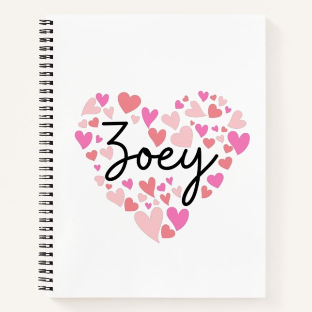 Carnet J'aime Zoey (Devant)