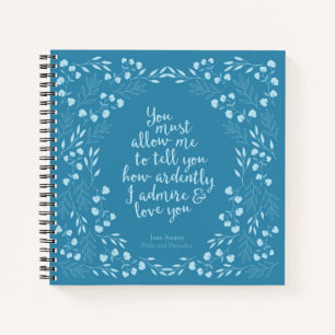 Carnet Jane Austen Fierté et préjugé Citation d'amour flo
