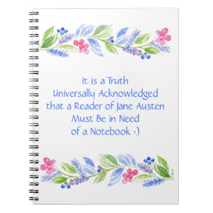 Carnet Jane Austen Motto Floral Spiral