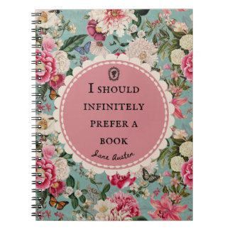Carnet Jane Austen Quote Notebook "Prefer a Book" 