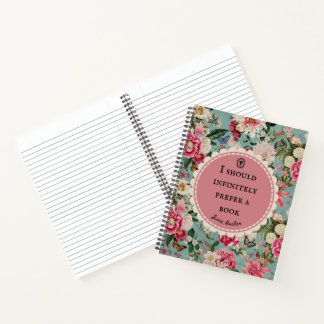 Carnet Jane Austen Quote Notebook "Prefer a Book" 