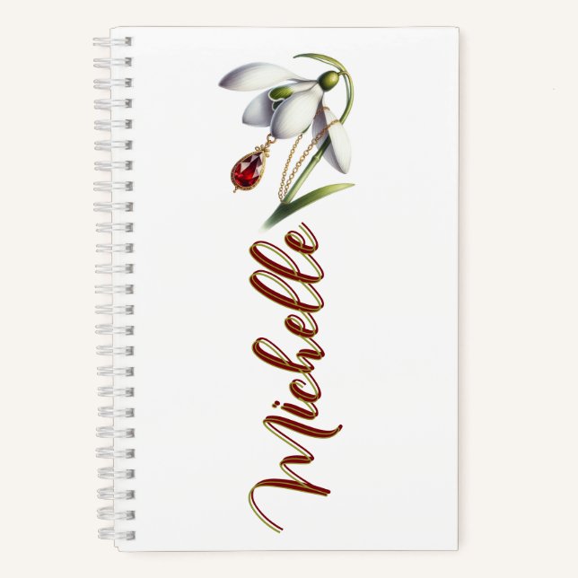 Carnet January Bloom & Birthstone Personalized Bookmark (Recto)