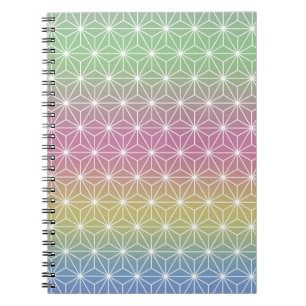 Carnet Japonais Asanoha traditionnel Print Pastel Arc-en-