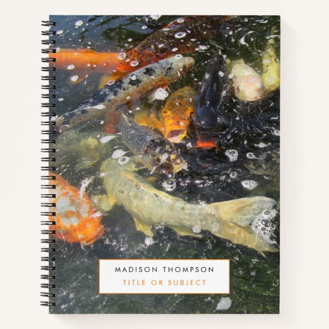 Carnet Japonais Carpe Koi Poisson Natation (Devant)