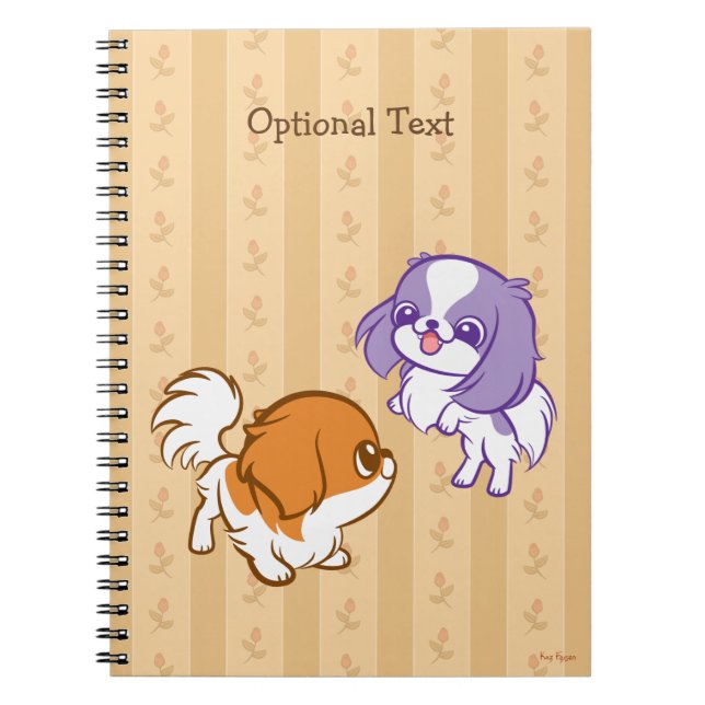 Carnet Japonais gambadant Chin de chiots de Kawaii (Devant)