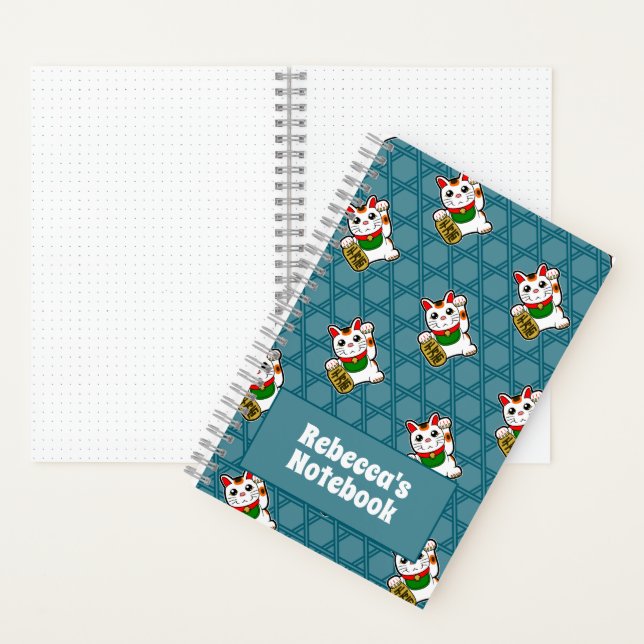 Carnet Japonais Maneki Neko Lucky Cat Motif (À l'intérieur)
