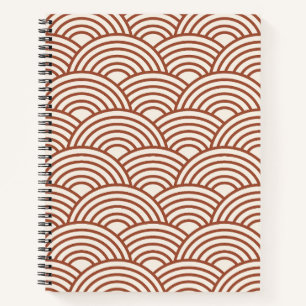 Carnet Japonaise Seigaiha Vave Rust Terracotta