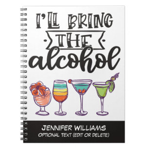 Carnet J'apporterai les cocktails colorés d'alcool amusan