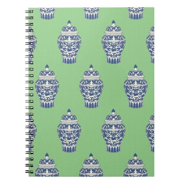 Carnet Jar de gingembre bleu et blanc (Devant)