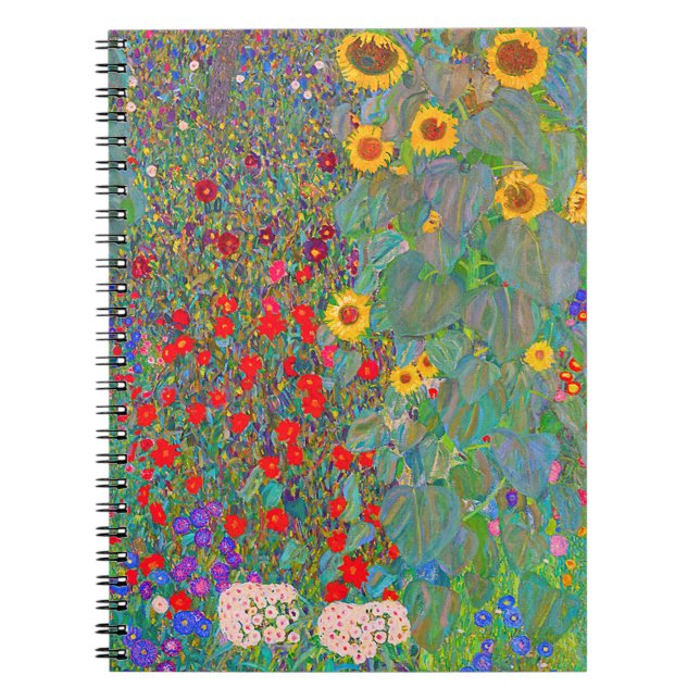 Carnet Jardin agricole de Gustav Klimt avec tournesols (Devant)