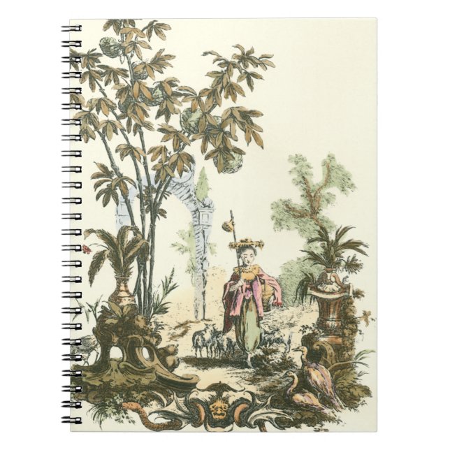 Carnet Jardin asiatique avec femme et animaux (Devant)