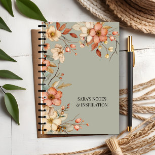 Carnet Jardin d'automne personnalisé vert