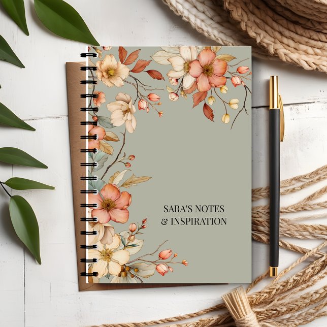 Carnet Jardin d'automne personnalisé vert (Créateur téléchargé)