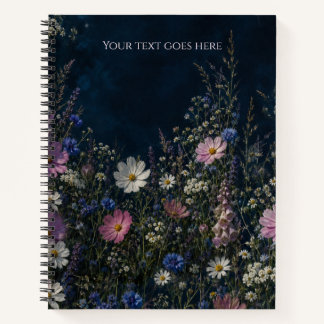 Carnet Jardin de Lune Fleur Sauvage Floral Sombre Méditat