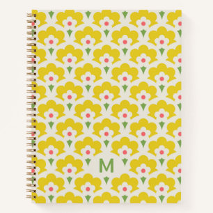 Carnet Jardin Fleur Jaune Retro Motif