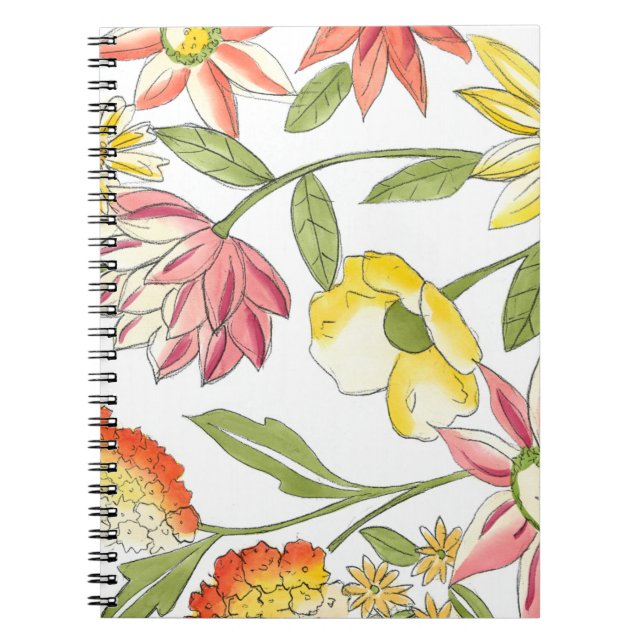 Carnet Jardin fleuri avec Arrière - plan blanc (Devant)
