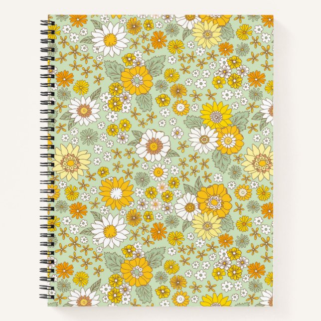 Carnet Jardin Floral Jaune Motif (Devant)