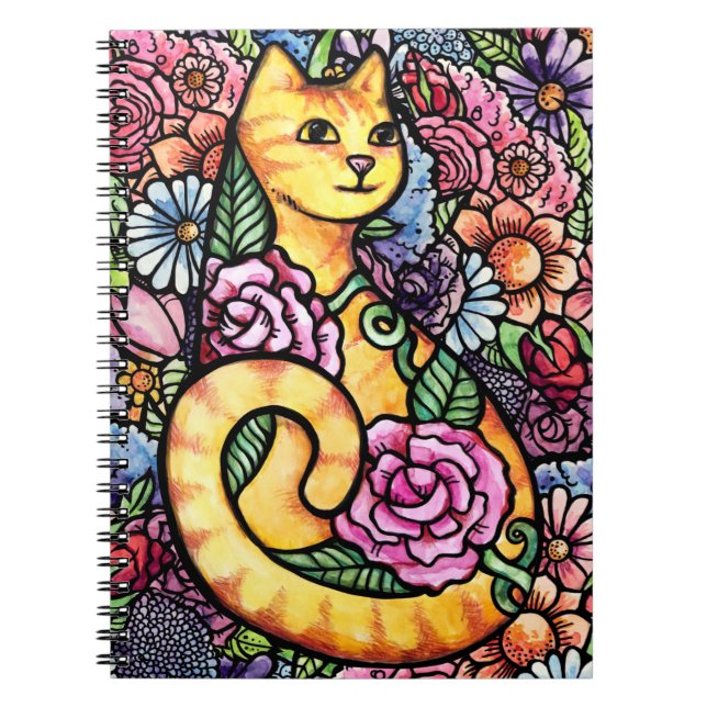 Carnet Jardin Orange Tabby Chat (Devant)