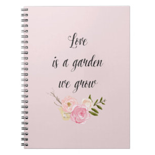 Carnet Jardin rose romantique Aquarelle Florale