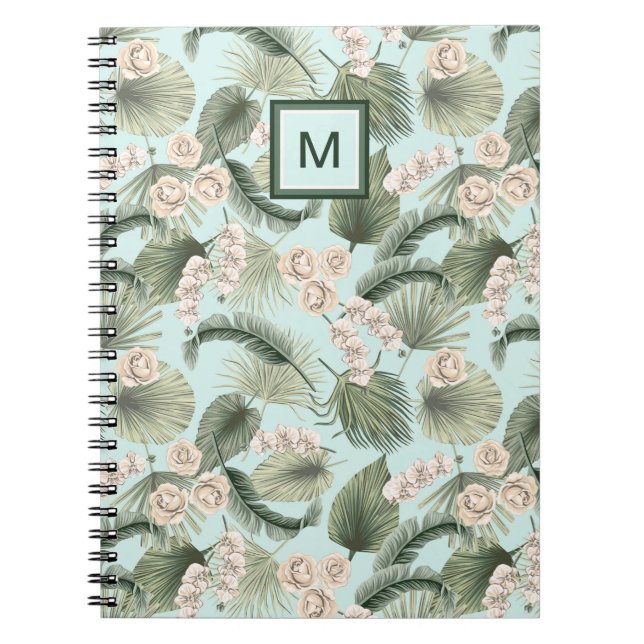 Carnet Jardin tropical Motif orchidée et palmier (Devant)