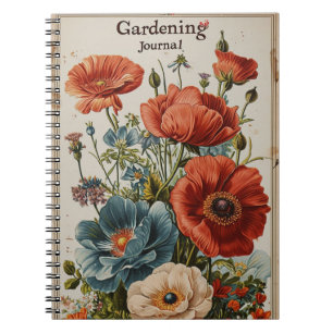 Carnet Jardinage aux fleurs vintages