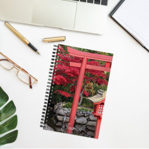 Carnet Jardins japonais et Feuilles d'érable rouge