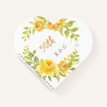 Jaune Élégante Fleur Wreath Monogramme Mariage 50e