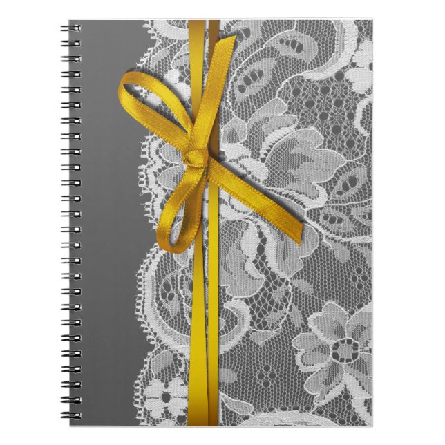 Carnet Jaune gris de planificateur de ruban et de (Devant)