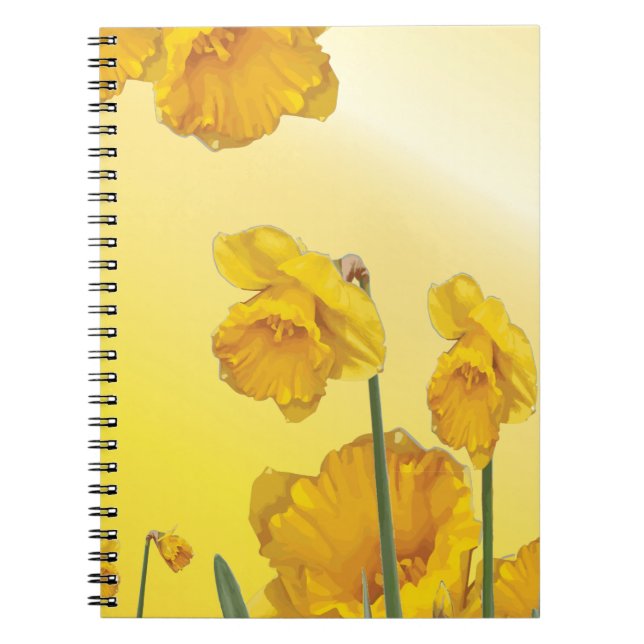 Carnet Jaune Narcissus Daffodique Retro Vintage (Devant)