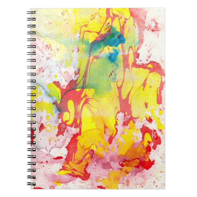 Carnet Jaune Rouge Bleu Vert Modèle moderne tendance (Devant)